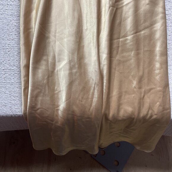 Vintage Aspeed Satin Gold Maxi Dress Women’s Size M Evening Gown Party Formal - Picture 5 of 12